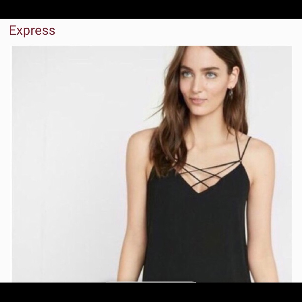 - ✨ EXPRESS Strappy Criss Cross Front Black …